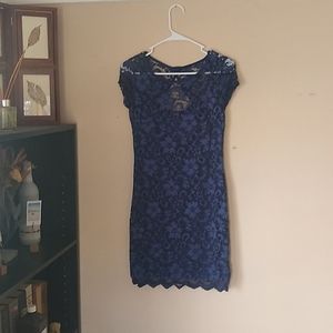 Blue Lace Mini BodyCon Dress Size Medium